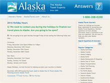 Tablet Screenshot of answers.alaskatravel.com